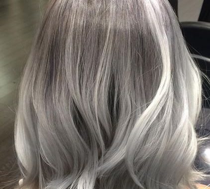 Silver Color Melt for Medium Length Hair