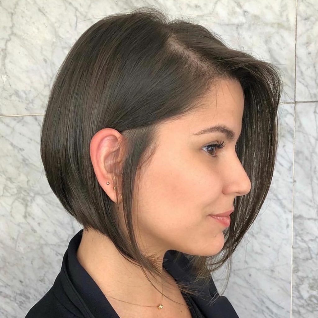 Sleek Sharp Bob with an Off-Centered Part