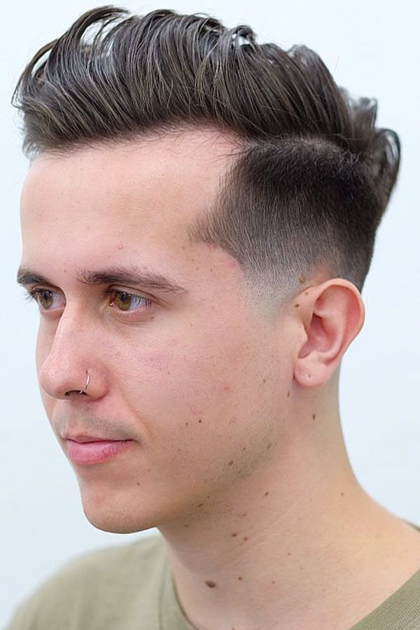 Slicked Mid Fade Comb Over