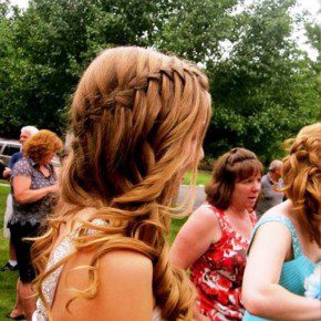 Waterfall Braid Hairstyle For Prom