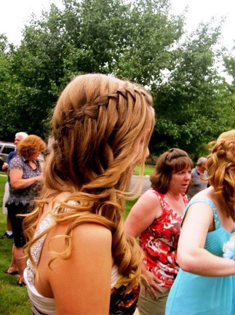 Waterfall Braid Hairstyle For Prom