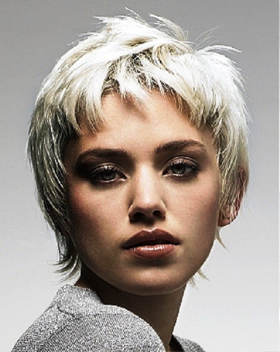 White Short Hairstyles Messy