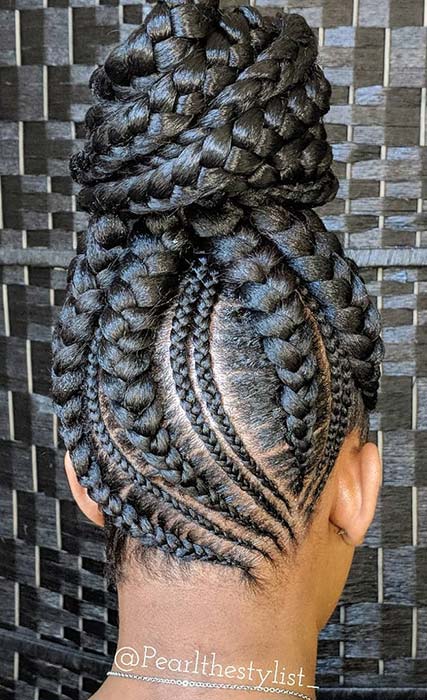 black braided updo hairstyles