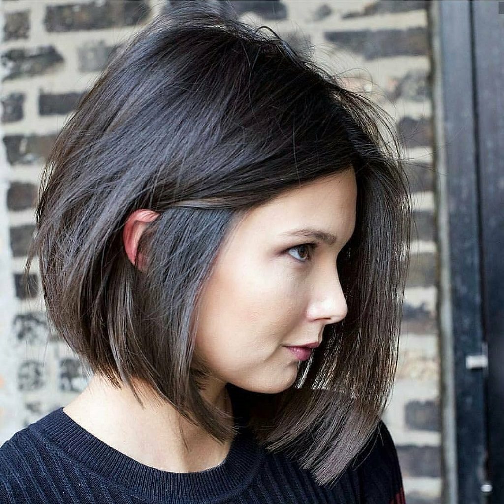 black hair neck length bob hairstyles 2