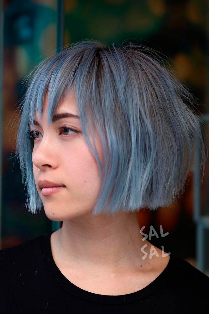 blue bob hairstyles