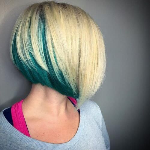 bob hairstyles with color underneath