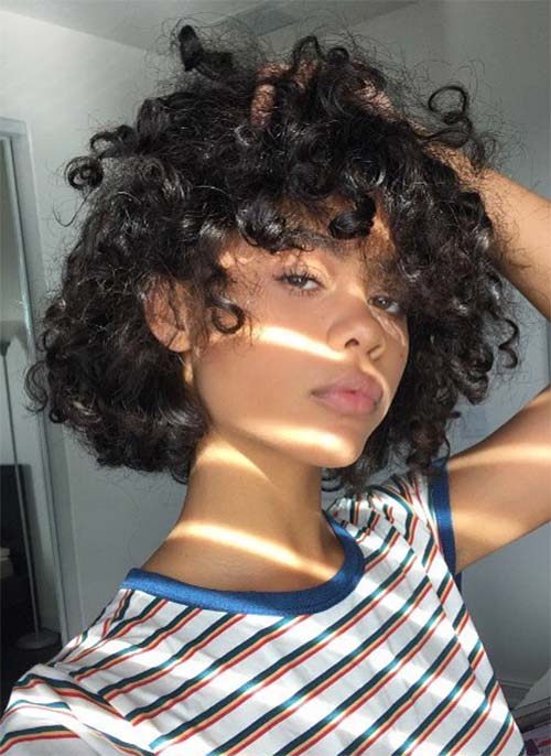 bob short curly hairstyles black hair