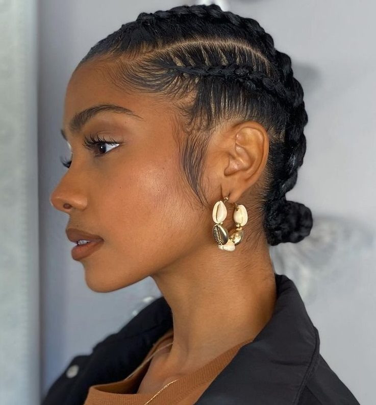 braided bun hairstyles for black hair 2