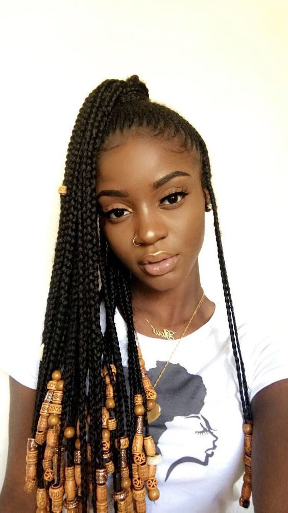 braided hairstyles for black girls with beads 2