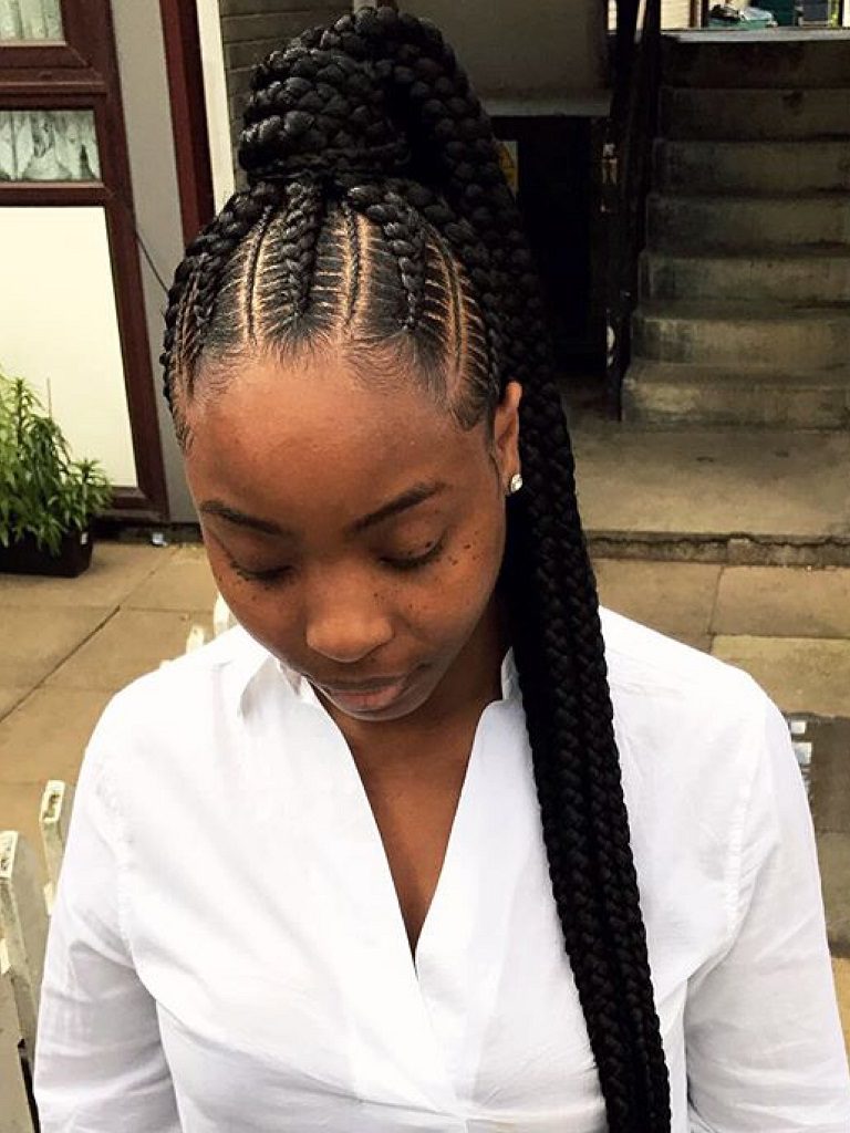 braided ponytail hairstyles for black girls