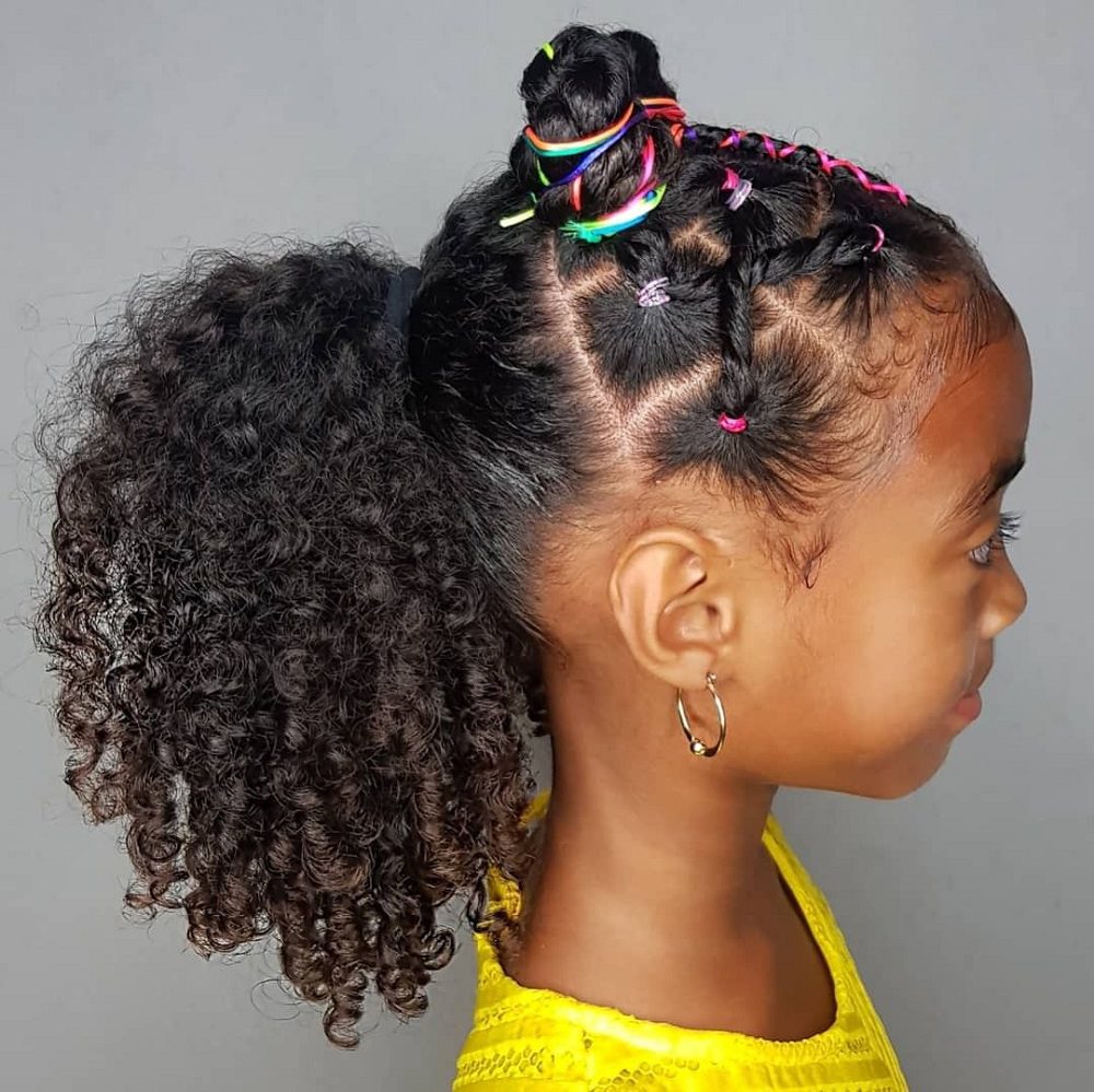 braided ponytail hairstyles for black hair little girl 2