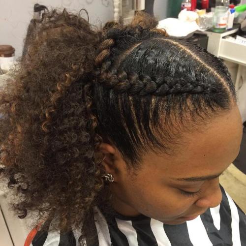 cute braided ponytail hairstyles for black hair