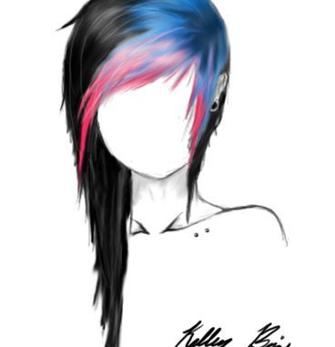 emo hairstyles drawings