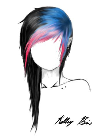 emo hairstyles drawings