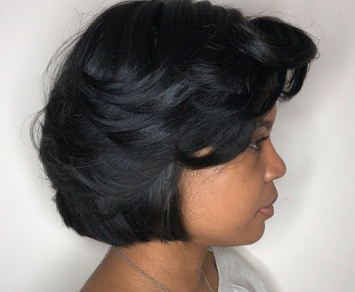 feathered bob hairstyles for black hair 2