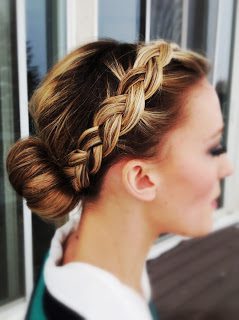 Front to back braided bun