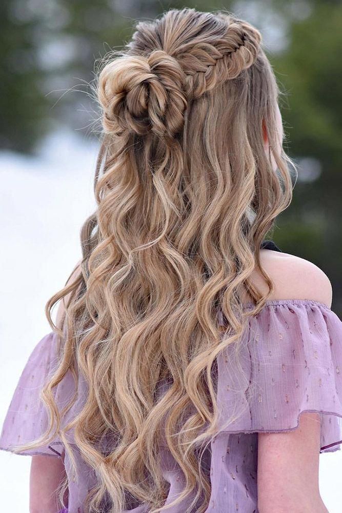 half up curly prom hairstyles