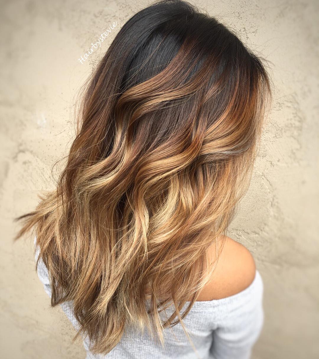 light Brown and Caramel Balayage