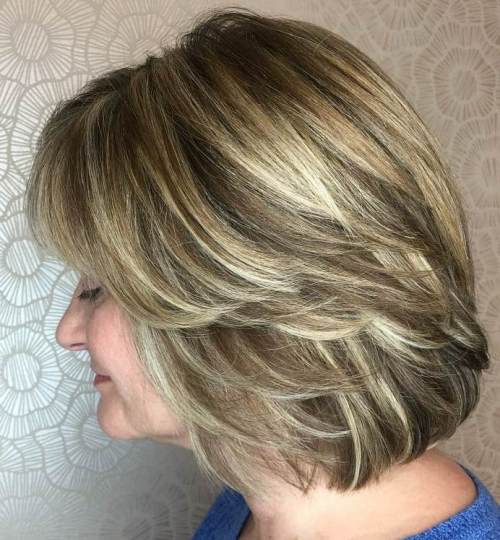 layered bob hairstyles for over 50