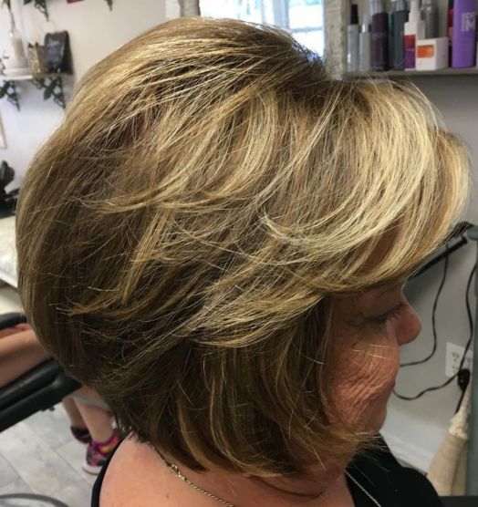 layered bob hairstyles for over 60
