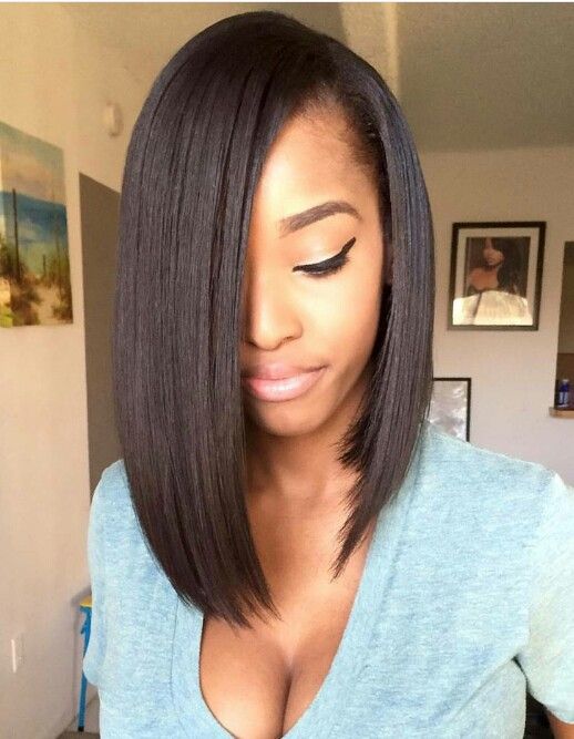 long bob hairstyles black hair 2