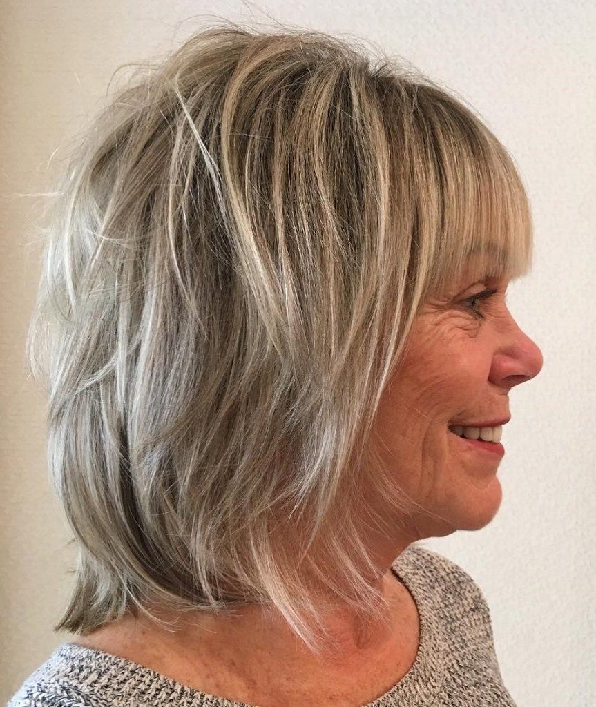 medium layered bob hairstyles for over 50 2