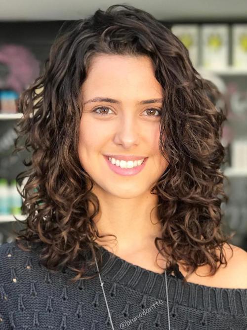 medium length curly hairstyles