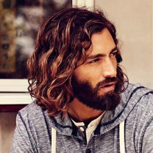 medium length curly low maintenance mens hairstyles 2