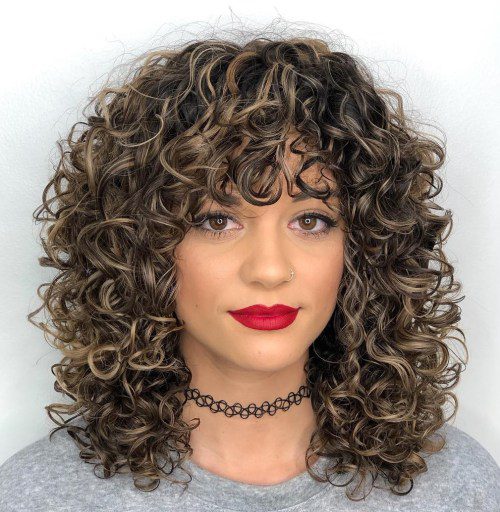 medium length naturally curly hairstyles