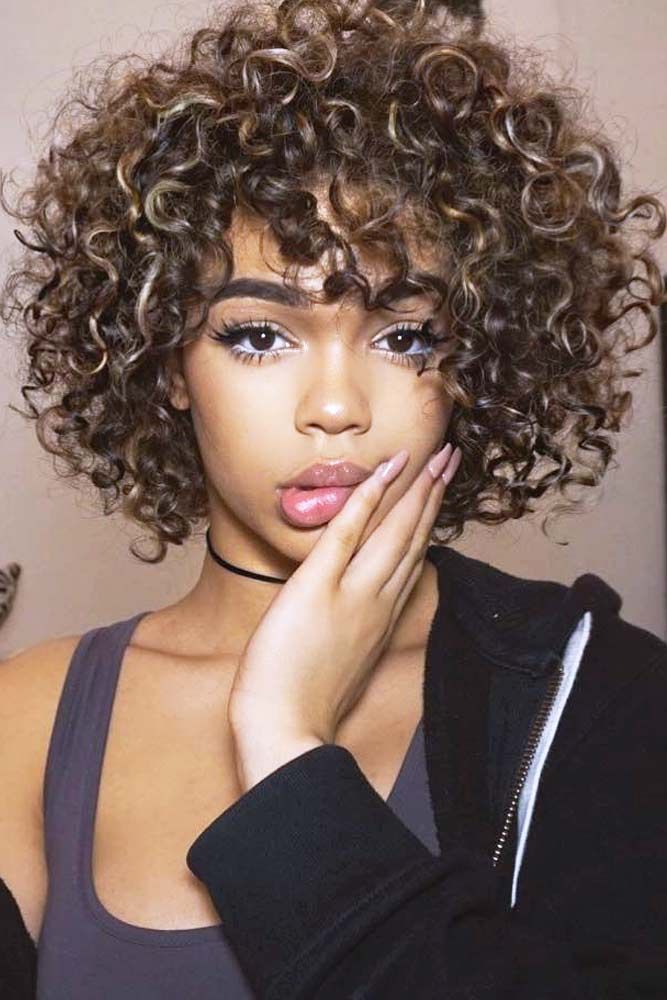 mixed cute hairstyles for short curly hair