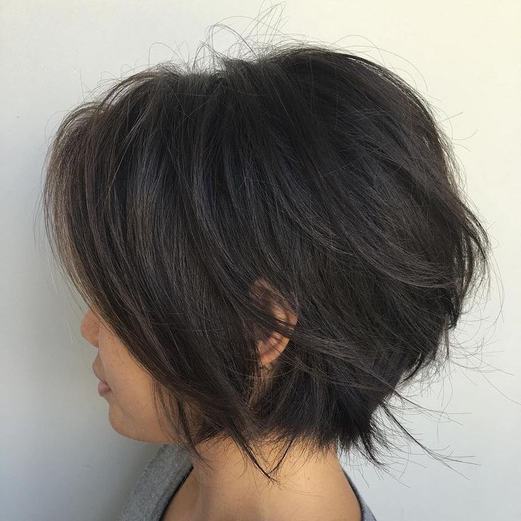 neck length black layered bob hairstyles 2