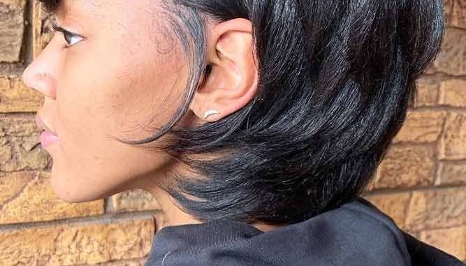 neck length black layered bob hairstyles