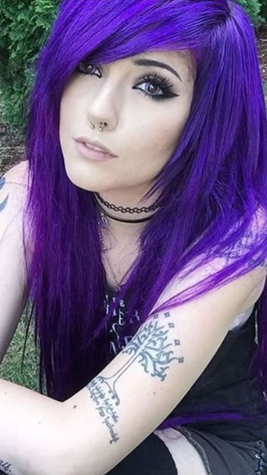 purple emo hairstyles