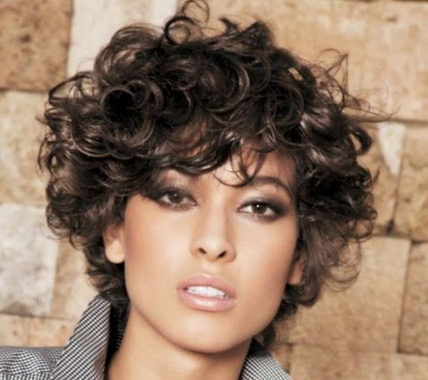 Short Hairstyle upcut curly