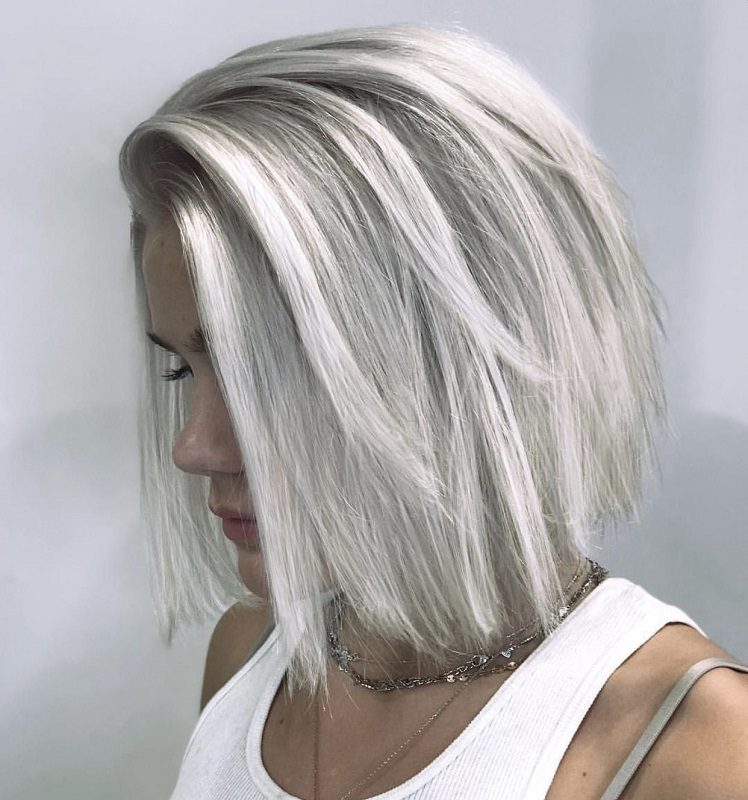 silver blonde bob hairstyles