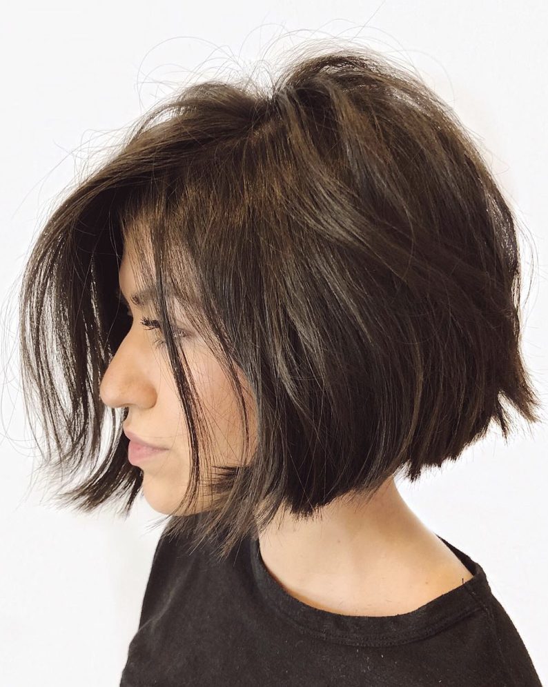 thick hair low maintenance short bob hairstyles