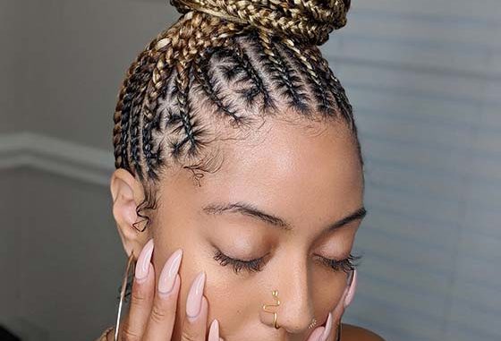 updo braided bun hairstyles for black hair