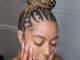 updo braided bun hairstyles for black hair