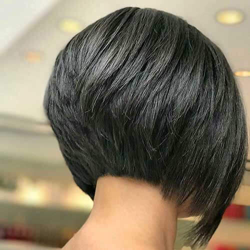 very short bob hairstyles back view