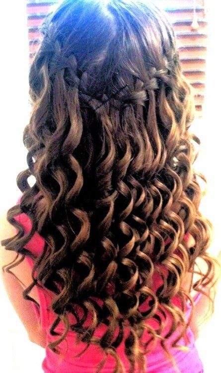 Waterfall Braid with Curls